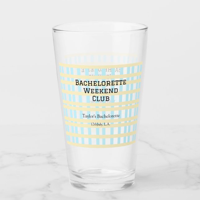 RETRO MOGENSKÄRANS VECKOSLUTSKLUBB BLÅ GUL DATUM GLASKOPP (Framsida)
