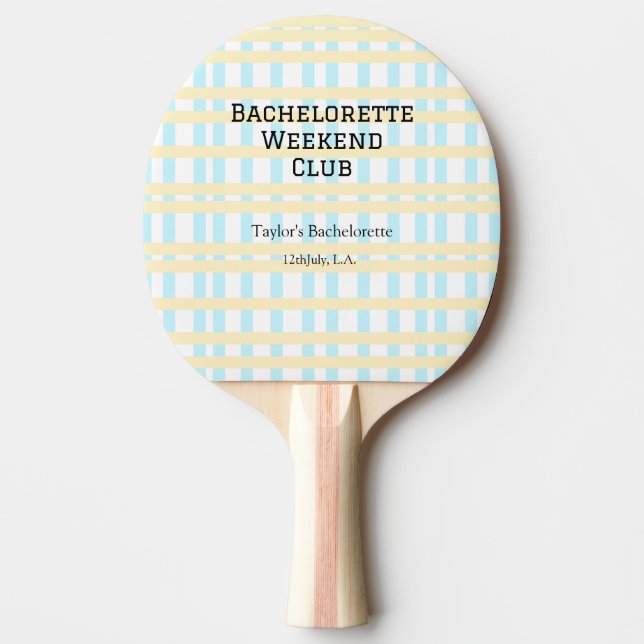 RETRO MOGILIGHETS HELGKLUBB BLÅ GUL DATUM PINGISRACKET (Framsidan)