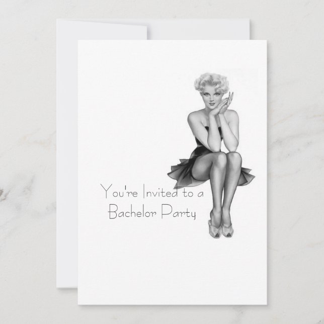 Retro-möhippa inbjudan mall (Framsida)