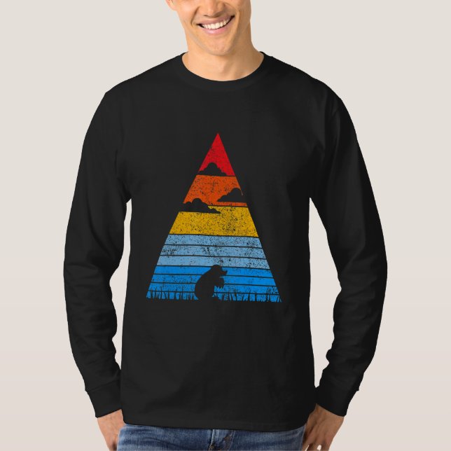 Retro Mole Sunset Silhouette-mus, fragmenterad mus T Shirt (Framsida)