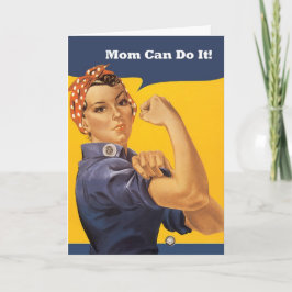 Retro Mom Can Do It Mother's Day Card Kort