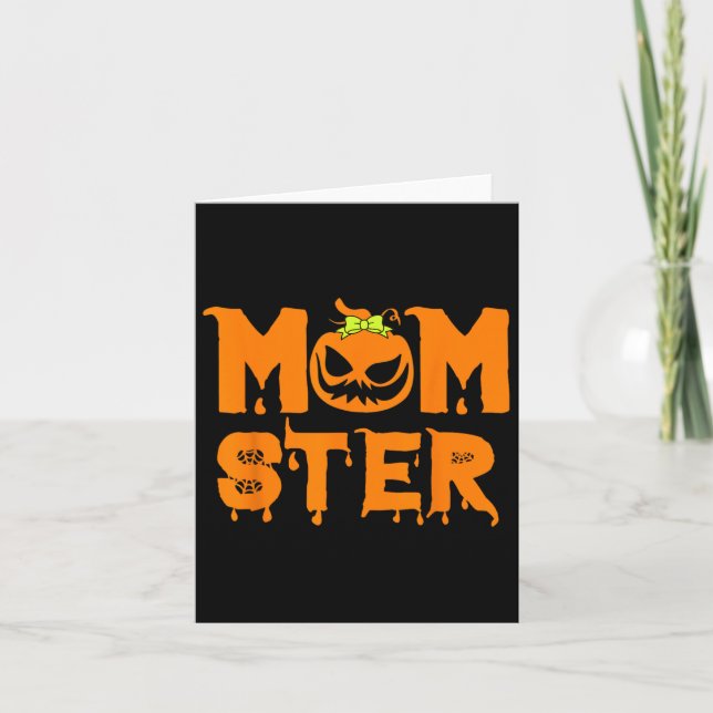 Retro Momster Halloween Mamma Kostym Mor Halloween Kort (Framsida)