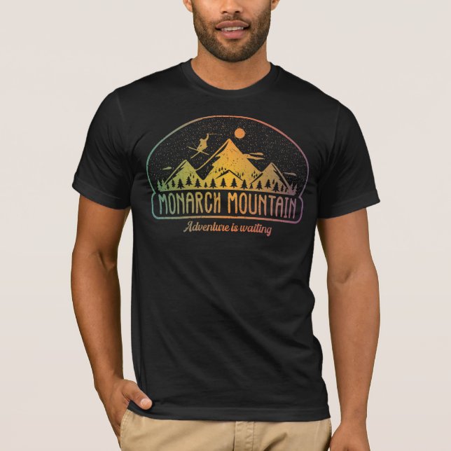 Retro Monarch Mountain Ski T-Shirt (Framsida)