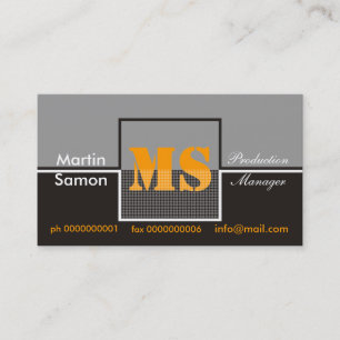 Retro Monogram-Affärskort Visitkort