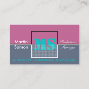 Retro Monogram-Affärskort Visitkort