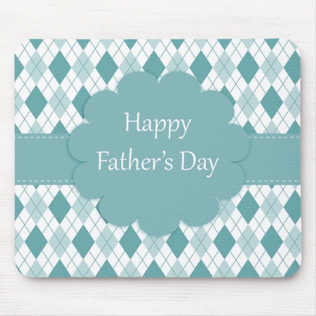 Retro Monogram Argyle Mönster Grönt & White Musmatta (Framsidan)