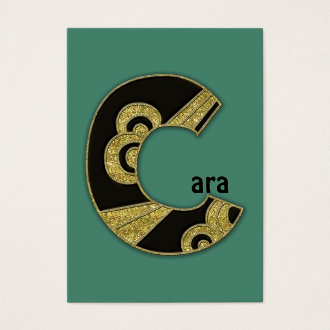 retro monogram - C Visitkort (Framsidan)