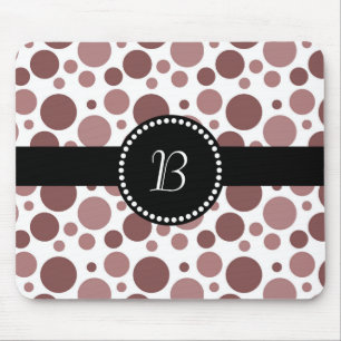 Retro Monogram Chocolate Brown Polka-punkt Musmatta