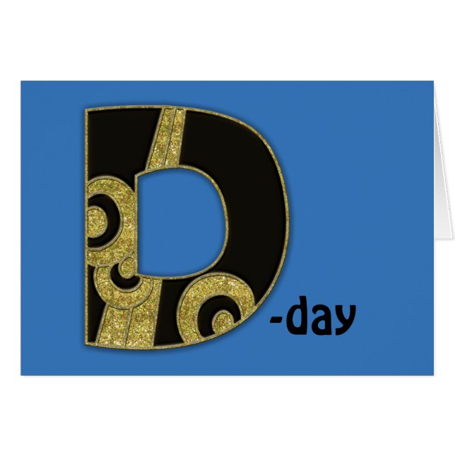 retro monogram - D Hälsningskort (Framsidan Horizontal)