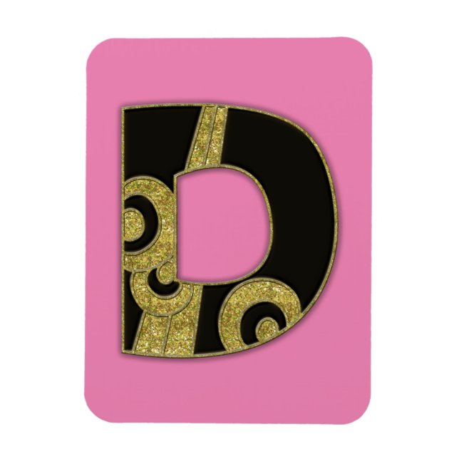 retro monogram - D Magnet (Vertikal)