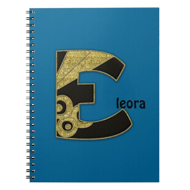 retro monogram - E Anteckningsbok Med Spiral (Framsidan)