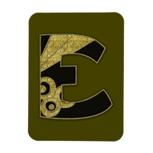 retro monogram - E Magnet