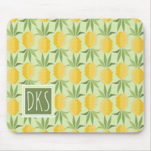 Retro Monogram för ananas Musmatta