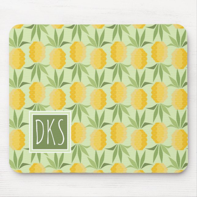 Retro Monogram för ananas | Musmatta (Framsidan)