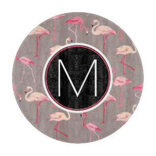 Retro Monogram för Flamingos