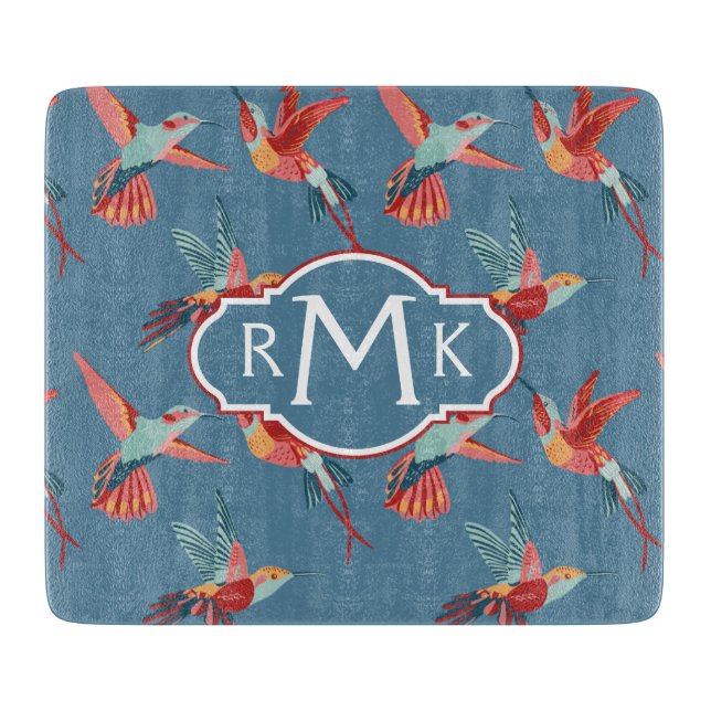 Retro Monogram för Hummingbirdmönster | (Framsidan)