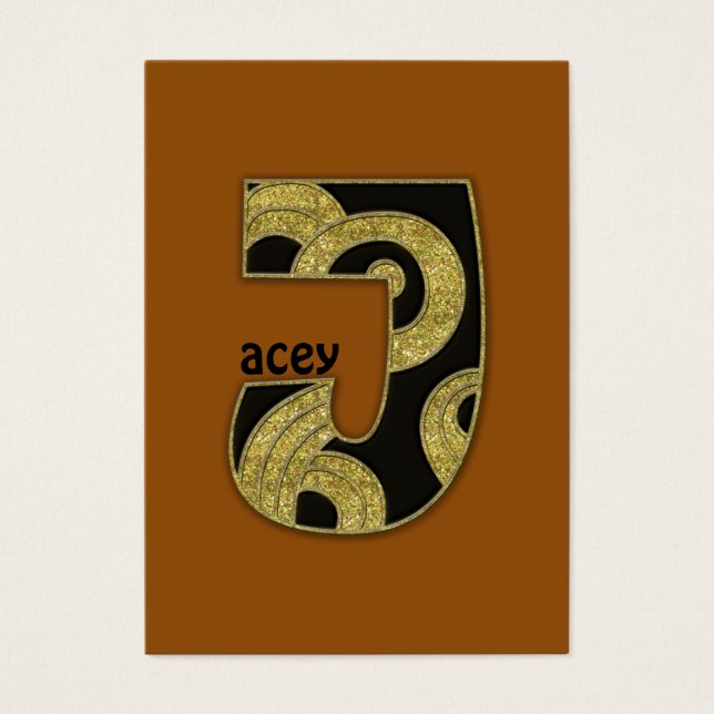 retro monogram - J Visitkort (Framsidan)