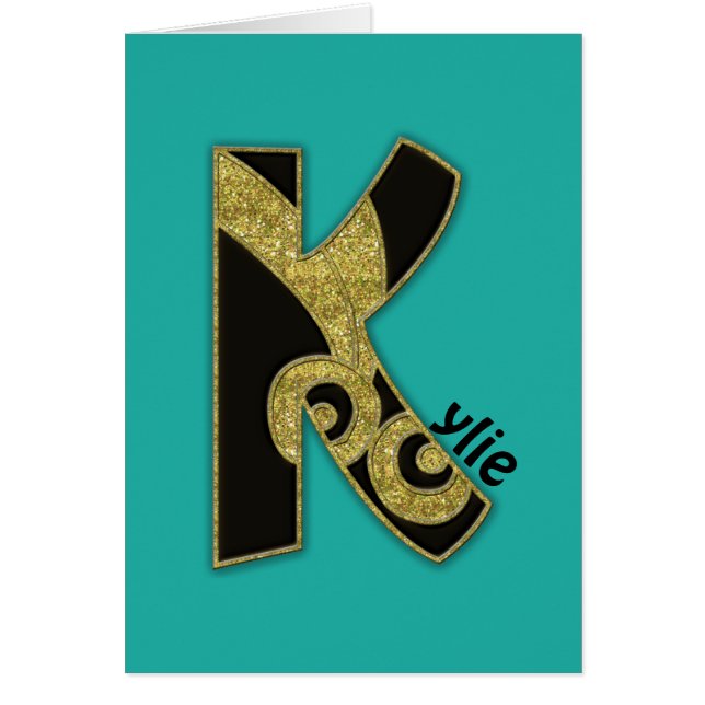 retro monogram - K Hälsningskort (Framsidan)