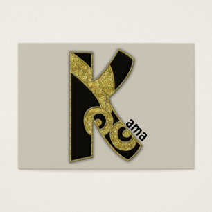 retro monogram - K Visitkort