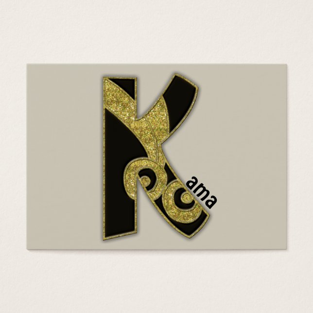 retro monogram - K Visitkort (Framsidan)