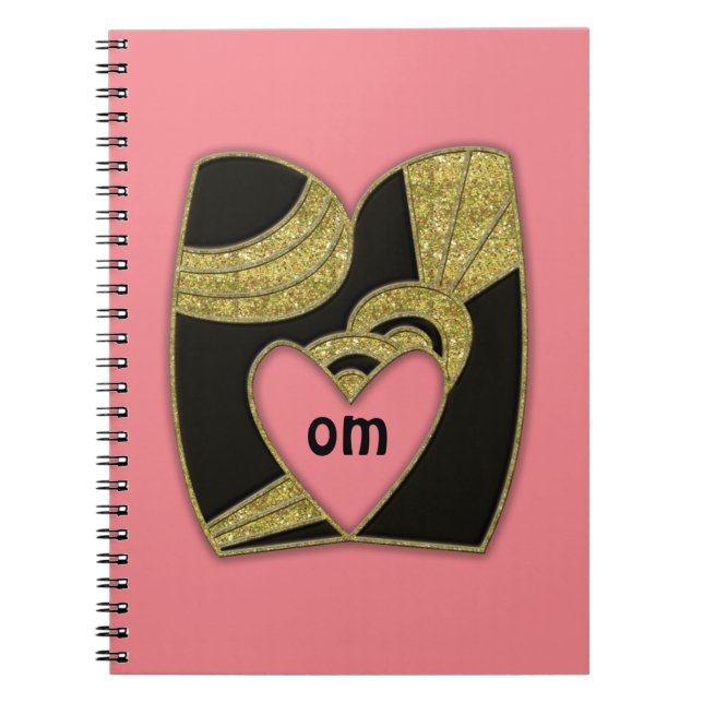 retro monogram - M Anteckningsbok Med Spiral (Framsidan)