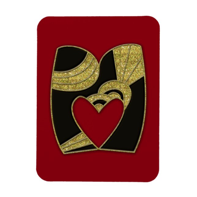 retro monogram - M Magnet (Vertikal)