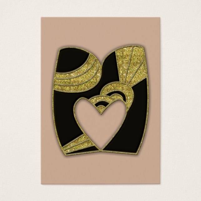 retro monogram - M Visitkort (Framsidan)