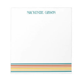 Retro Monogram Minimalistiska Ränder Anteckningsblock