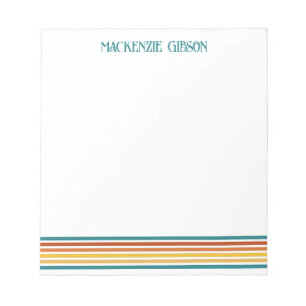 Retro Monogram Minimalistiska Ränder Anteckningsblock