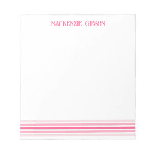 Retro Monogram Minimalistiska Ränder Anteckningsblock