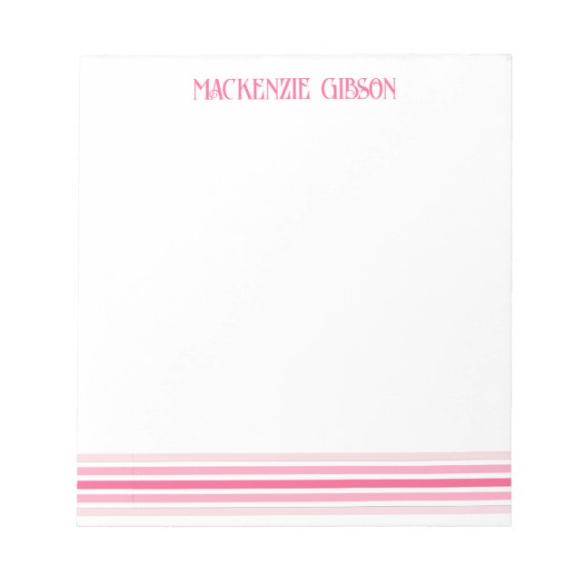 Retro Monogram Minimalistiska Ränder Anteckningsblock (Framsida)