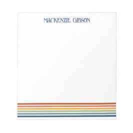 Retro Monogram Minimalistiska Ränder Anteckningsblock