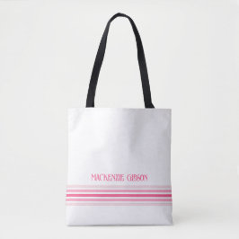 Retro Monogram Minimalistiska Ränder Tygkasse