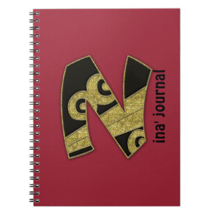 retro monogram - N Anteckningsbok