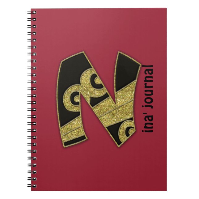 retro monogram - N Anteckningsbok (Framsidan)