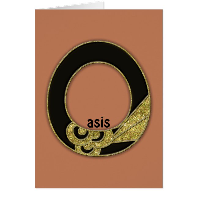 retro monogram - O Hälsningskort (Framsidan)