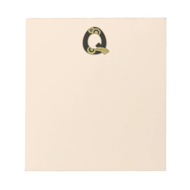 retro monogram - Q Anteckningsblock (Framsida)