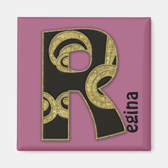 retro monogram - R Magnet (Framsidan)