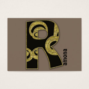 retro monogram - R Visitkort