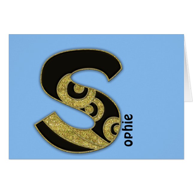 retro monogram - S Hälsningskort (Framsidan Horizontal)