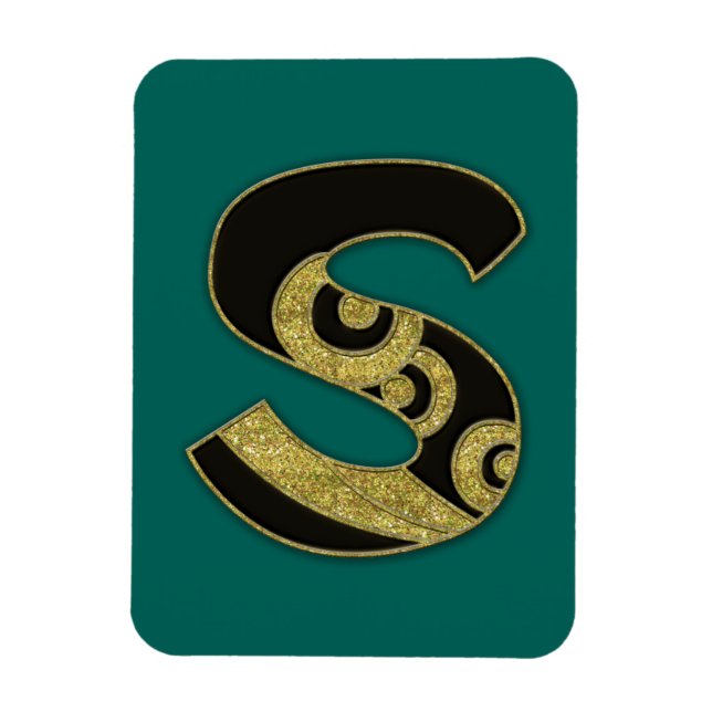retro monogram - S Magnet (Vertikal)