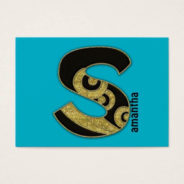 retro monogram - S Visitkort (Framsidan)