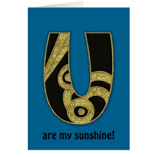 retro monogram - U Hälsningskort (Framsidan)