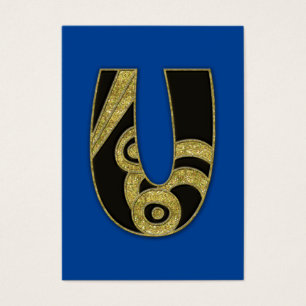 retro monogram - U Visitkort