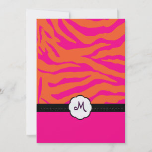 Retro/Monogram/Zebra ränder bröllopsinbjudningar Inbjudningar