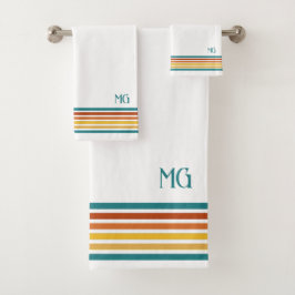 Retro Monogrammed Minimalist Stripes