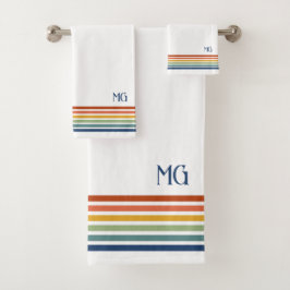 Retro Monogrammed Minimalist Stripes