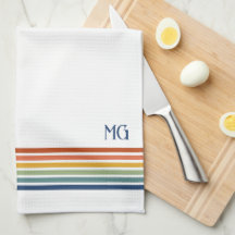 Retro Monogrammed Minimalist Stripes