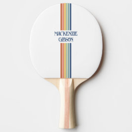 Retro Monogrammed Minimalist Stripes Pingisracket