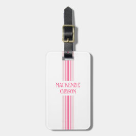 Retro Monogrammerade Minimalistiska Ränder Bagagebricka